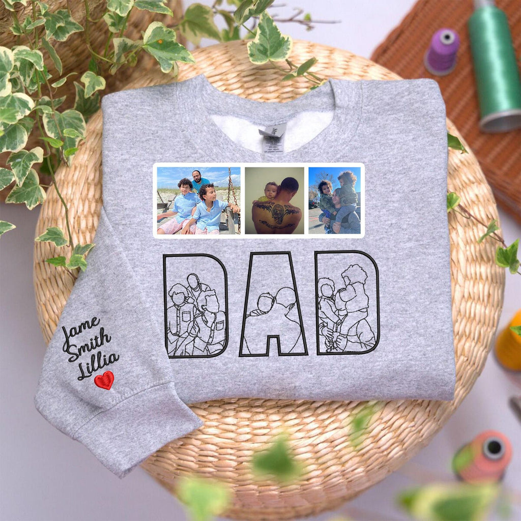 Personalized Dad T-Shirt with Embroidered Photo – Unique Father’s Day Gift