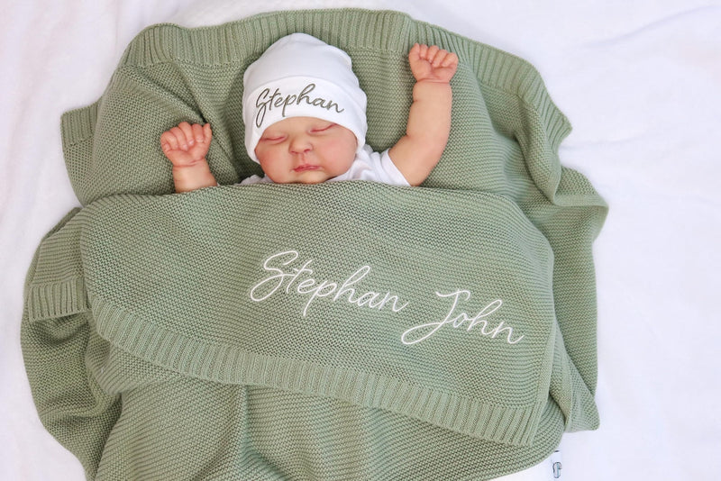 Personalized Baby Blanket - Custom Embroidered Newborn Gift for Baby Showers & Birthdays