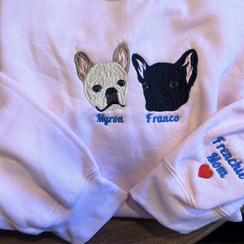 Custom Embroidered Pet Sweatshirt from Your Photo, Custom Dog/Cat From Photo Embroidery, Personalized Crewneck/Hoodie, Birthday Gift / Pet sweatshirt/ Gift