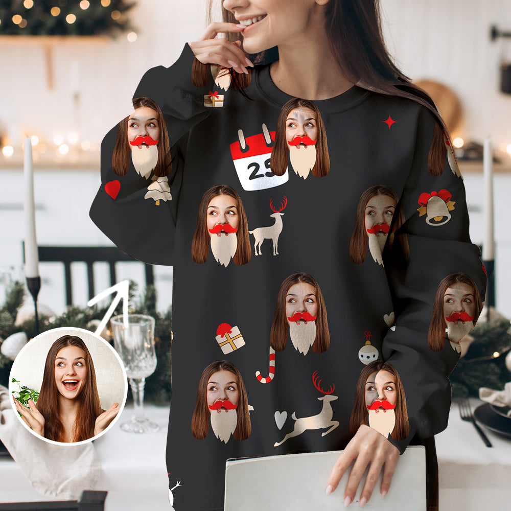 Funny Unisex Christmas Sweatshirts Christmas Sweatshirts Gift For Christmas Face Sweatshirt Ugly Couple Sweatshirts Reindeer And Candy