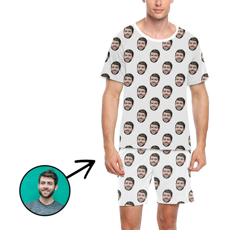 Custom Photo Pajamas For Men Funny Mash Face