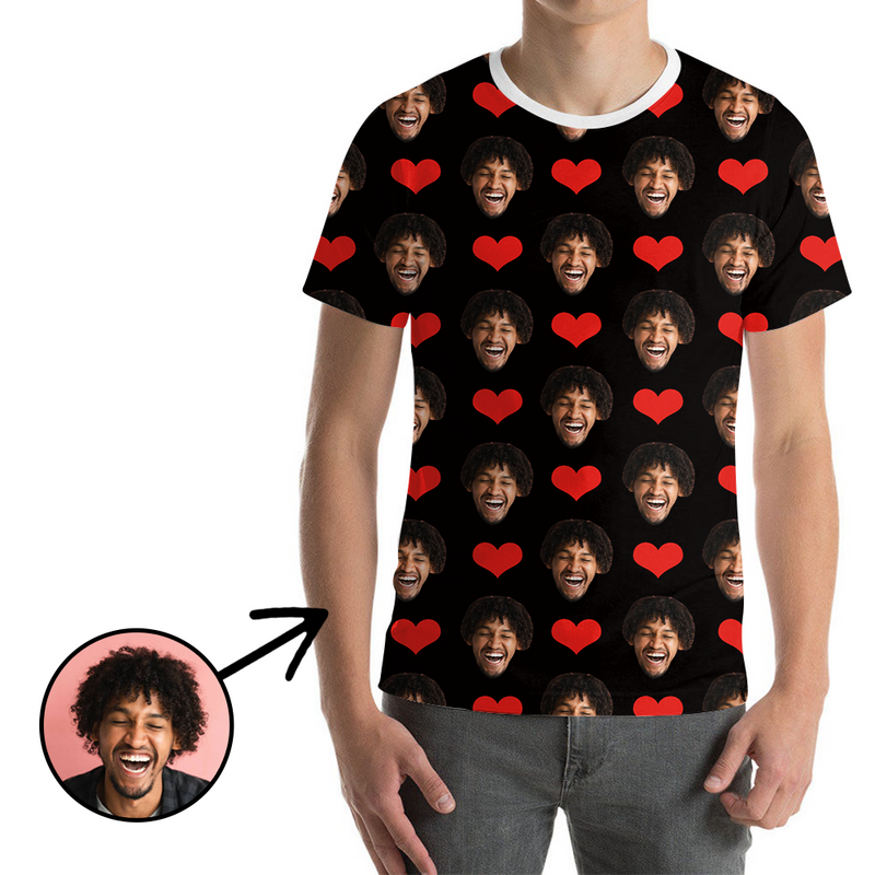 Custom Photo T-shirt Unisex Heart I Love My Wife