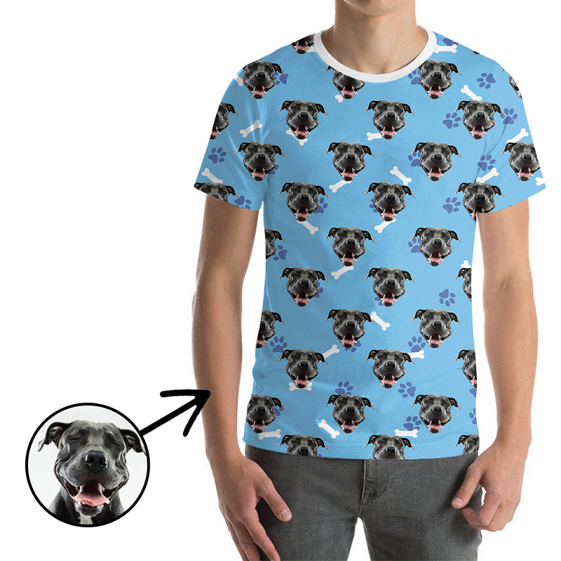 Custom Photo T-shirt Unisex Dog Paw Footprint