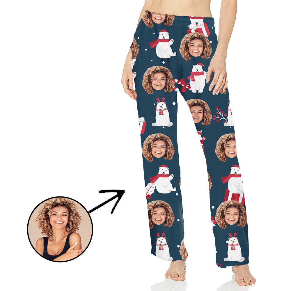 Custom Photo Pajamas Pants For Women Lovely Bear