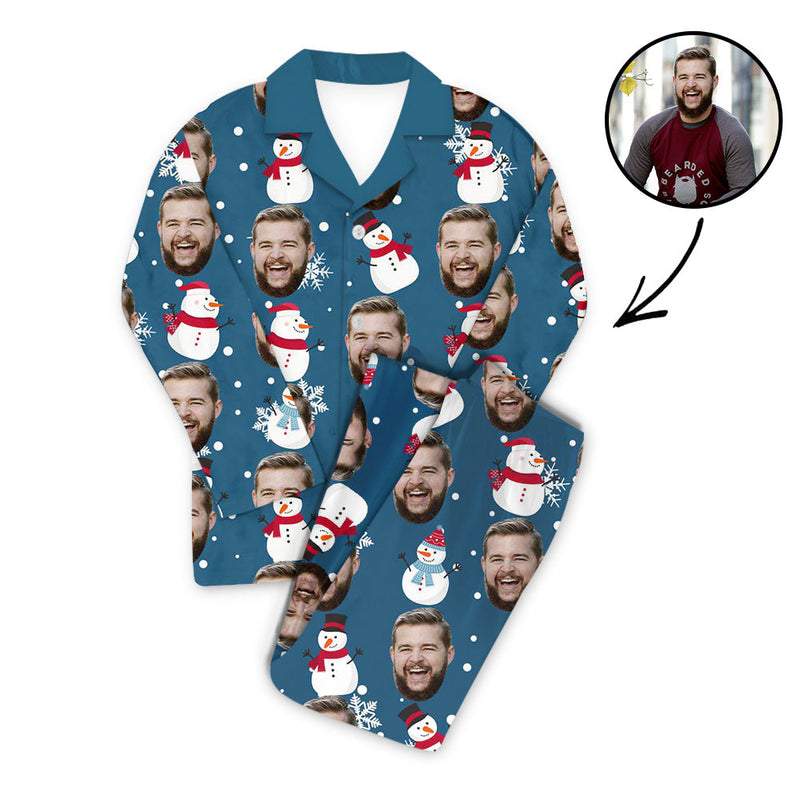 Custom Photo Pajamas Snowman And Gift