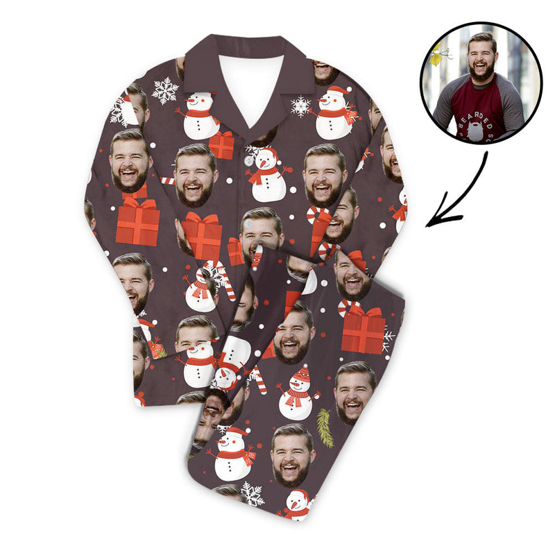 Custom Photo Pajamas Set Unisex Bird In Christmas