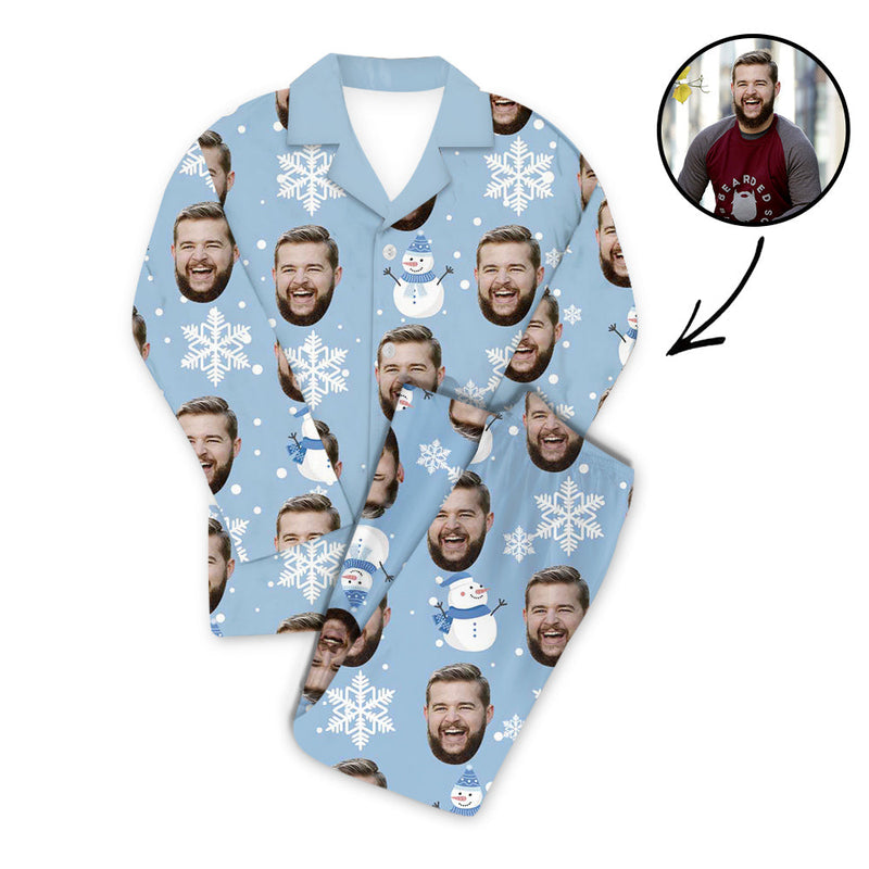 Custom Photo Pajamas Snowman And Snowflake