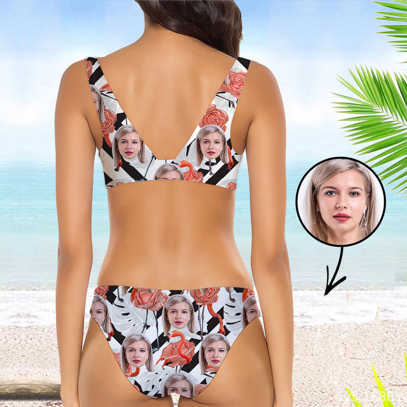 Custom Bikini Personlized Bikini Face Bikini Tropical Island Face Personalized Bathing Suit For Women Bikini Set