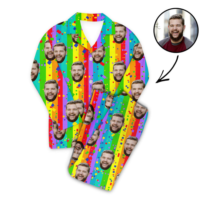 Custom Photo Pajamas Rainbow Father's Day Gifts