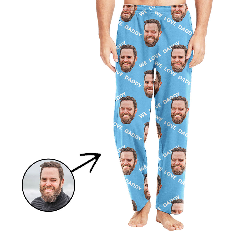 Custom Photo Pajamas Pants For Men We Love Daddy Father's Day Gifts