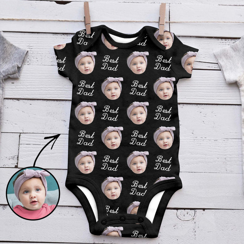 Custom Photo Baby Bodysuit Best Dad Father's Day Gifts
