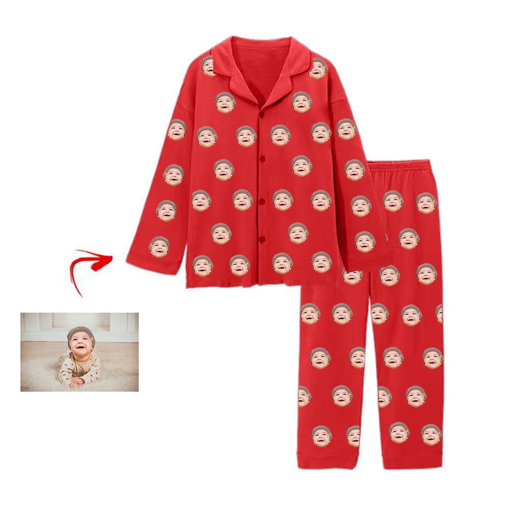 Custom Photo Pajamas I Love My Baby Red