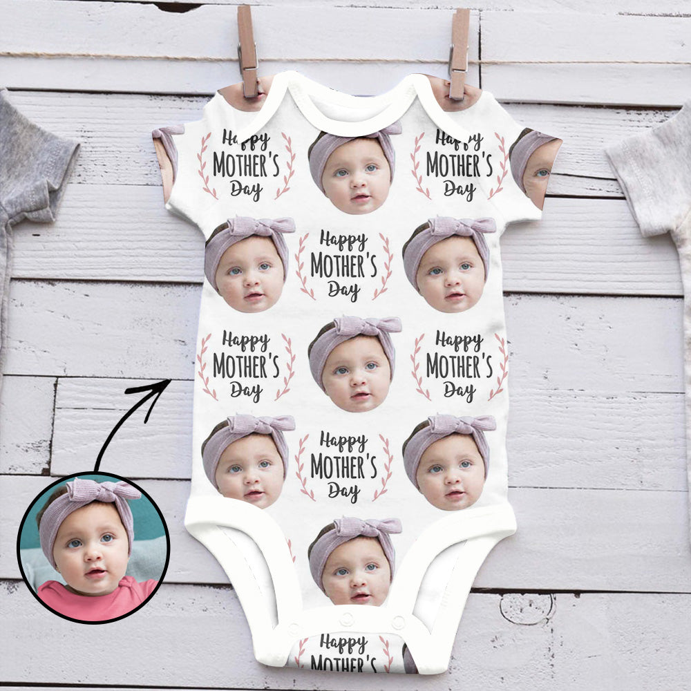 Custom Photo Baby Bodysuit Happy Mother's Day Mother's Day Gifts