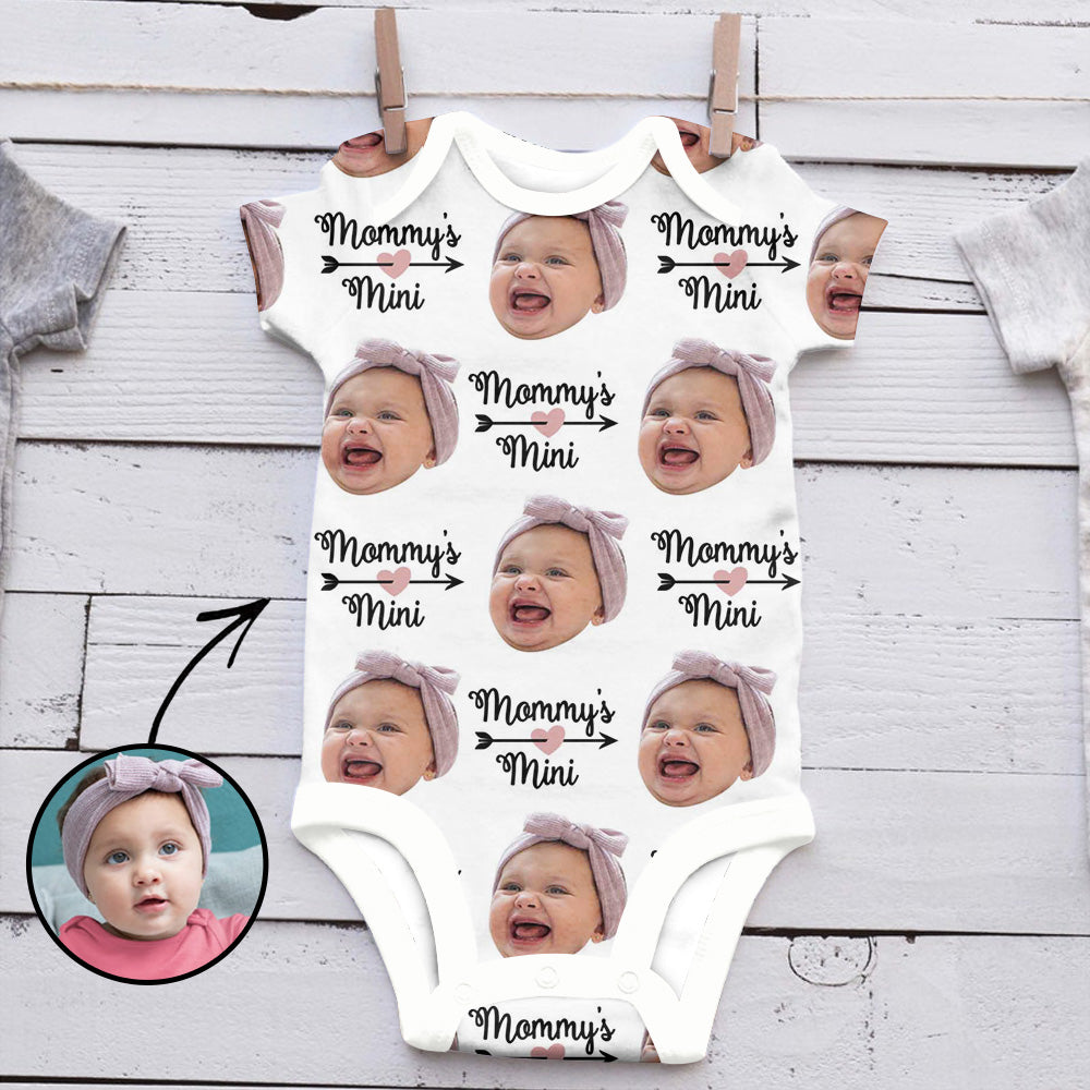 Custom Photo Baby Bodysuit Mommy's Mini Mother's Day Gifts