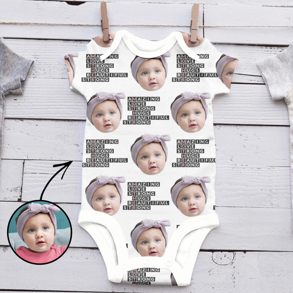 Custom Photo Baby Bodysuit Mother World Art Mother's Day Gifts