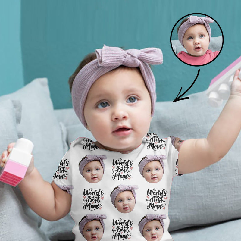 Custom Photo Baby Bodysuit World's Best Mom Mother's Day Gifts