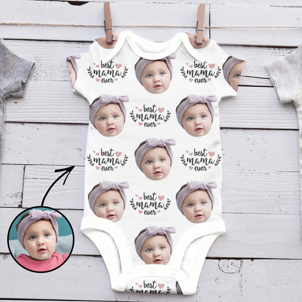 Custom Photo Baby Bodysuit Best Mom Ever Mother's Day Gifts