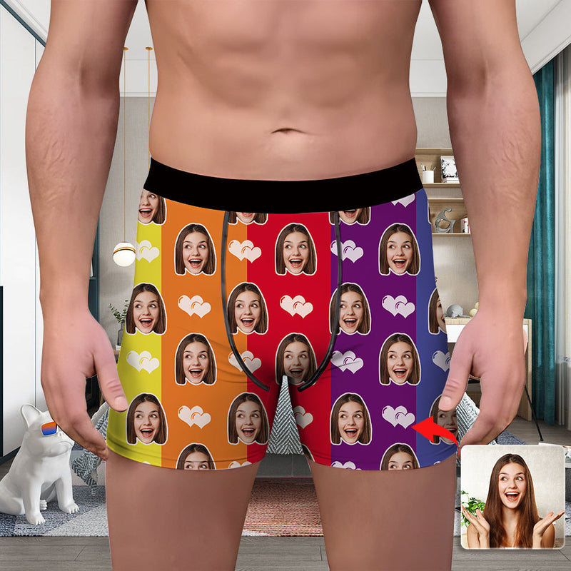 Valentine's Day Custom Underwear With Face Boxer Custom Boxers Personalized Underwear Custom Boxer Briefs Face Boxer Colorful You