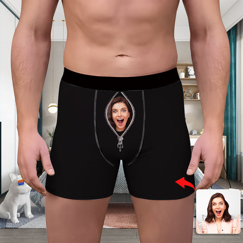 Valentine's Day Custom Underwear With Face Boxer Custom Boxers Personalized Underwear Custom Boxer Briefs Face Boxer Happy Mash Face