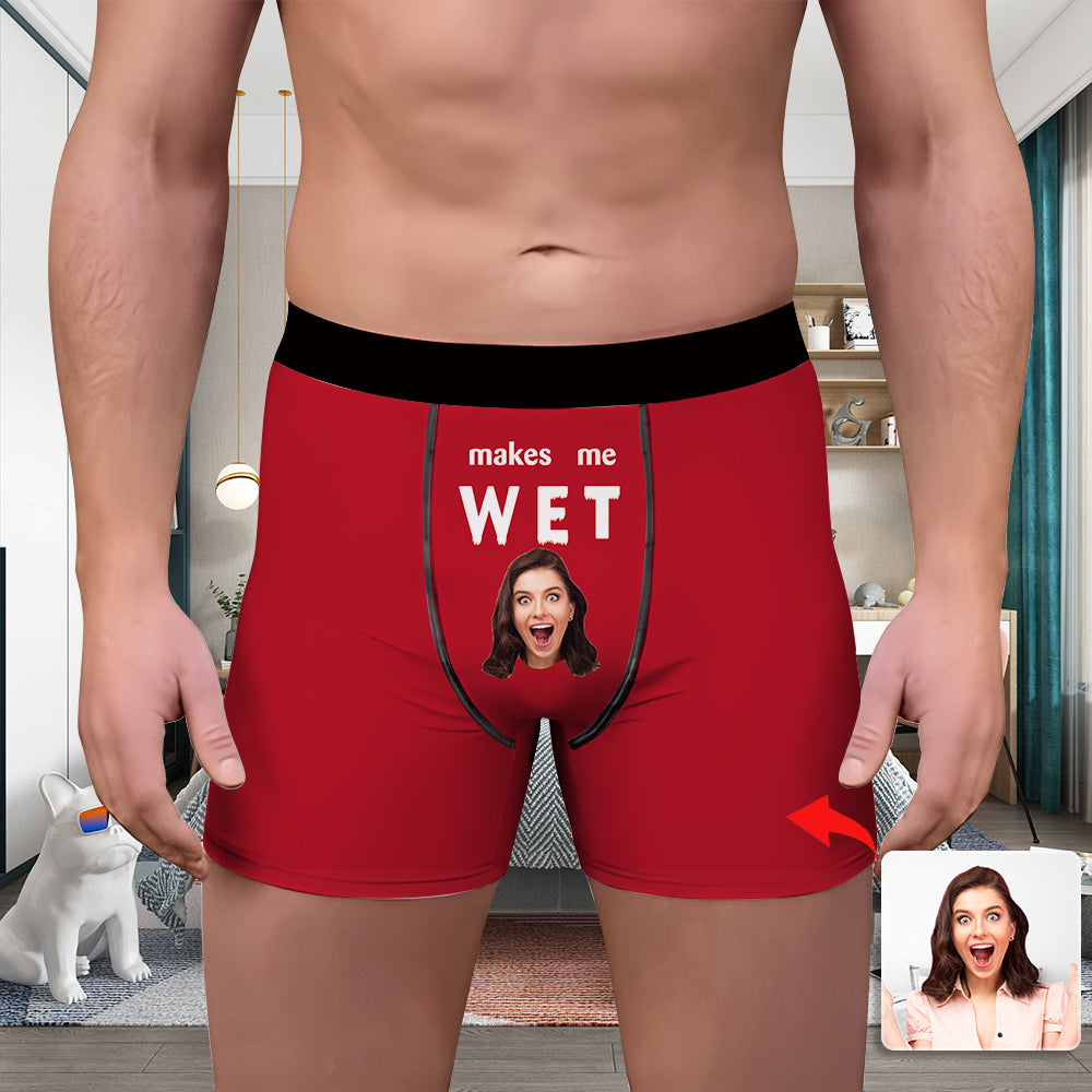 Valentine's Day Custom Underwear With Face Boxer Custom Boxers Personalized Underwear Custom Boxer Briefs Face Boxer Makes Me Wet