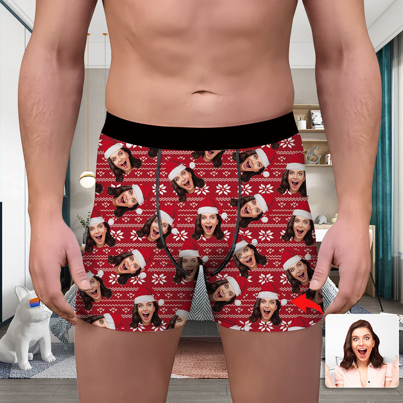 Valentine's Day Custom Underwear With Face Boxer Custom Boxers Personalized Underwear Custom Boxer Briefs Face Boxer Ugly Christmas Boxer
