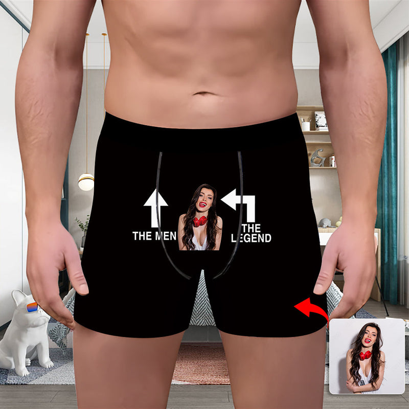 Valentine's Day Custom Underwear With Face Boxer Custom Boxers Personalized Underwear Custom Boxer Briefs Face Boxer The Men The Legend
