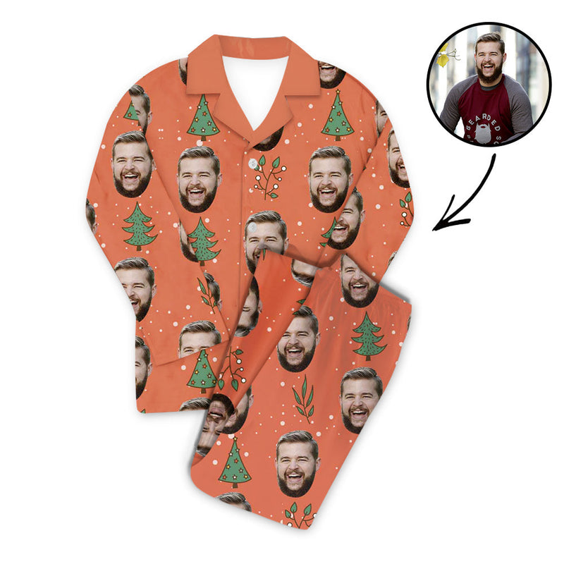 Custom Photo Pajamas Set Unisex Cute Christmas Tree