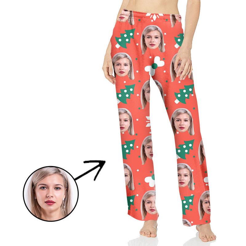 Custom Photo Pajamas Pants For Women Lovely Christmas Tree