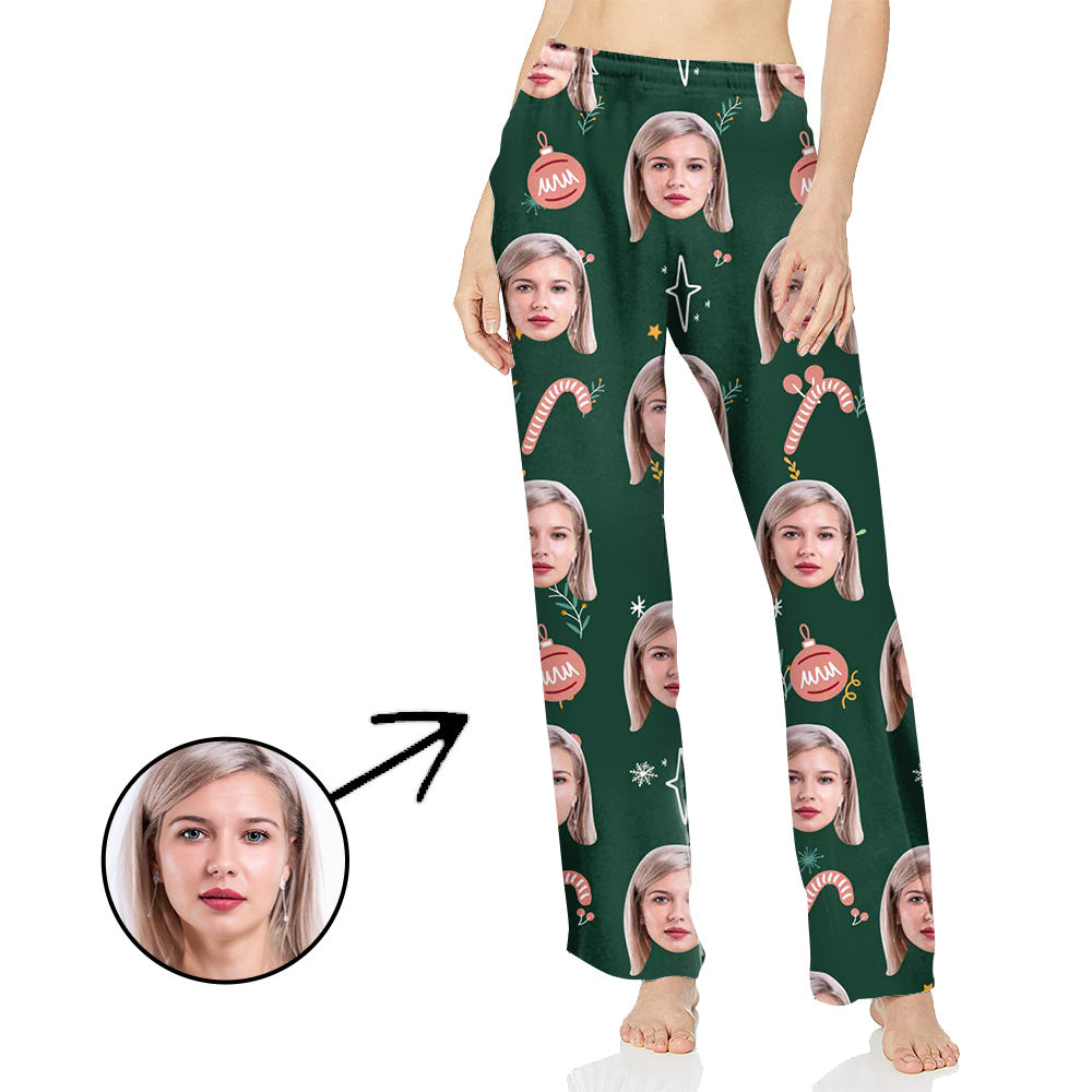 Face Pajamas Pants Photo Pajama Pants Face On Pajamas For Women Candy Cane And You Special Offer Christmas Gifts