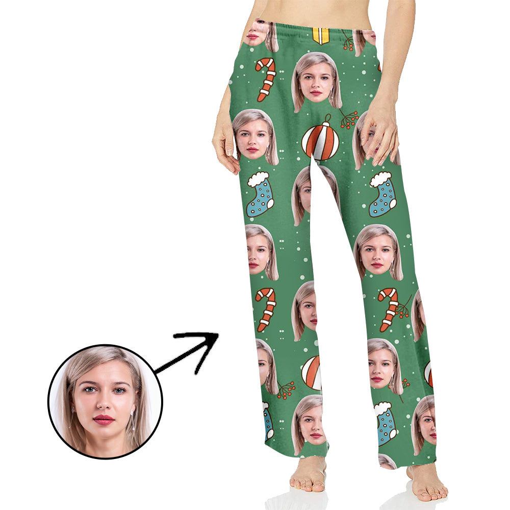 Custom Photo Pajamas Pants For Women Cute Cartoon Printed