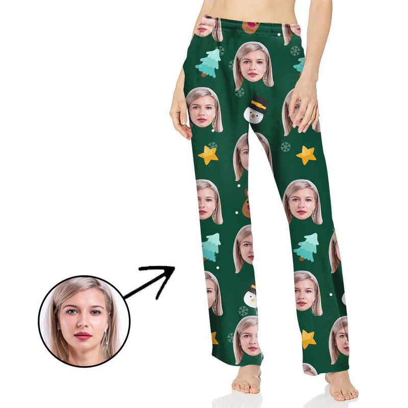 Face Pajamas Pants Photo Pajama Pants Face On Pajamas For Women Stars And Christmas Tree Special Offer Christmas Gifts