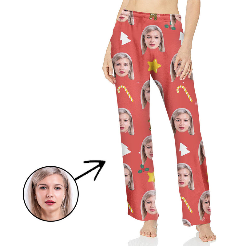 Custom Photo Pajamas Pants For Women Stars And Trees