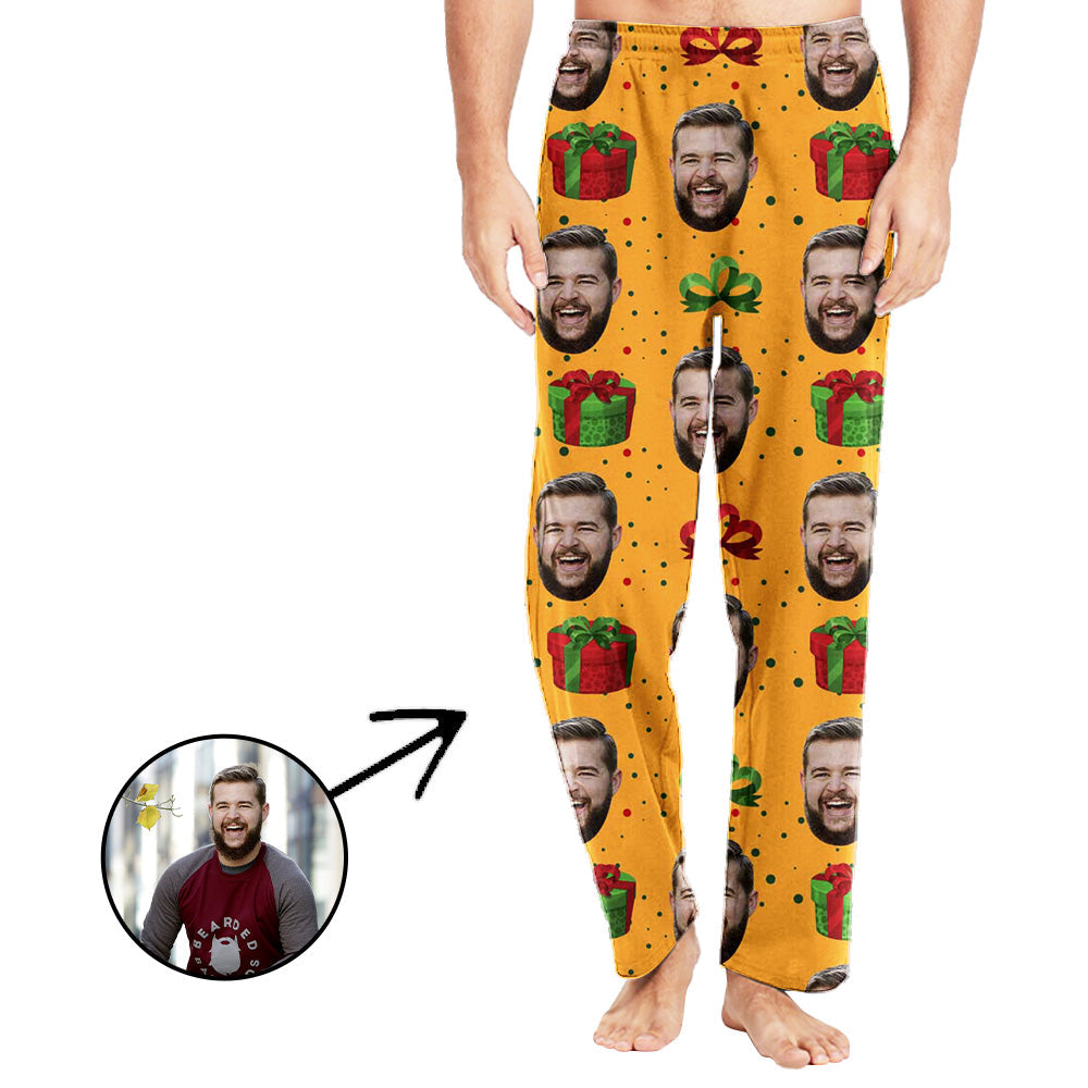 Custom Photo Pajamas Pants For Men With Gifts Printed
