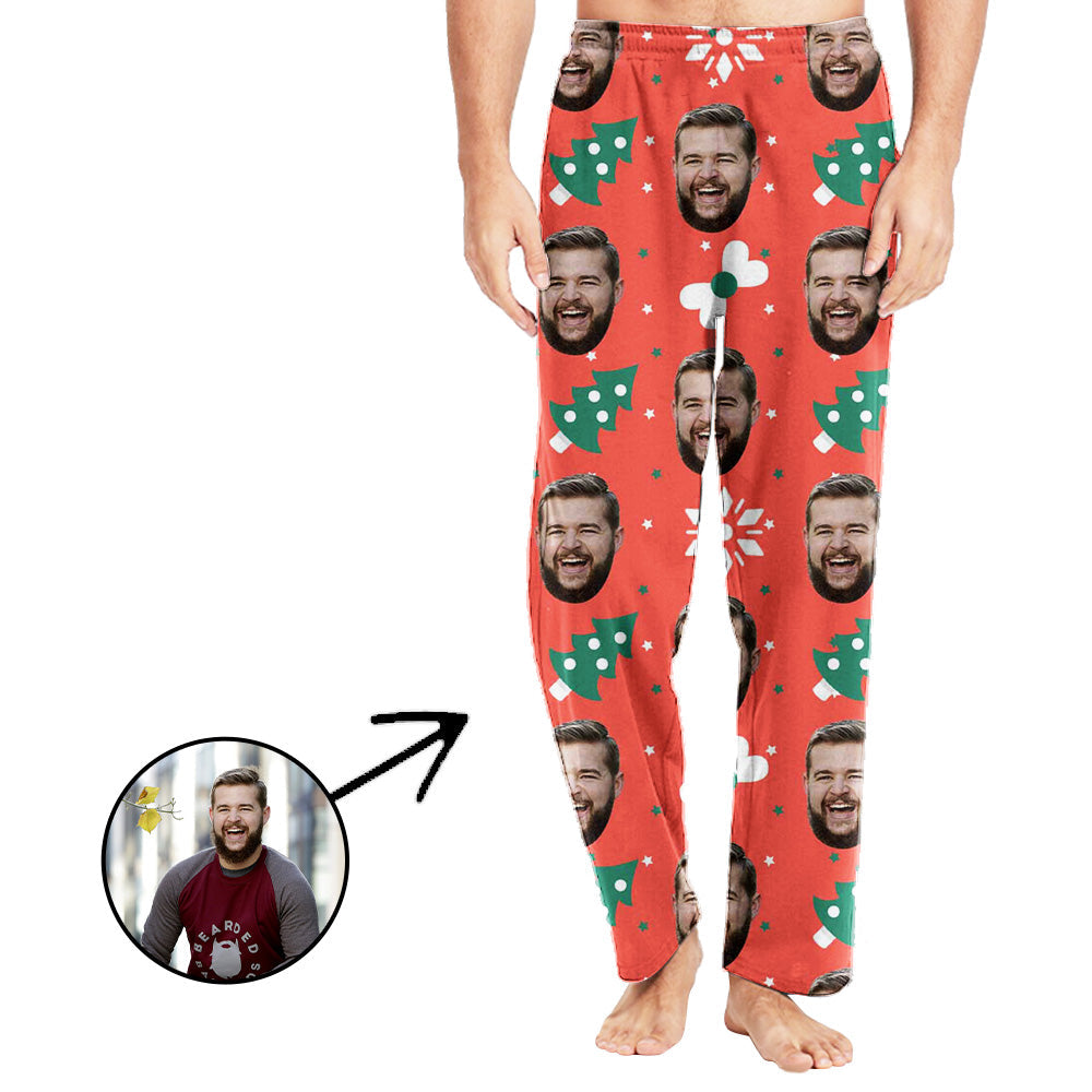Custom Photo Pajamas Pants For Men Lovely Christmas Tree