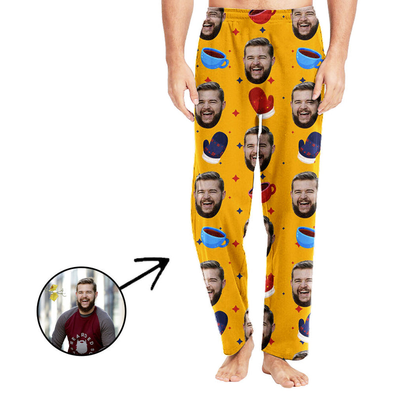 Custom Photo Pajamas Pants For Men Give Me A CUP OF Coffee