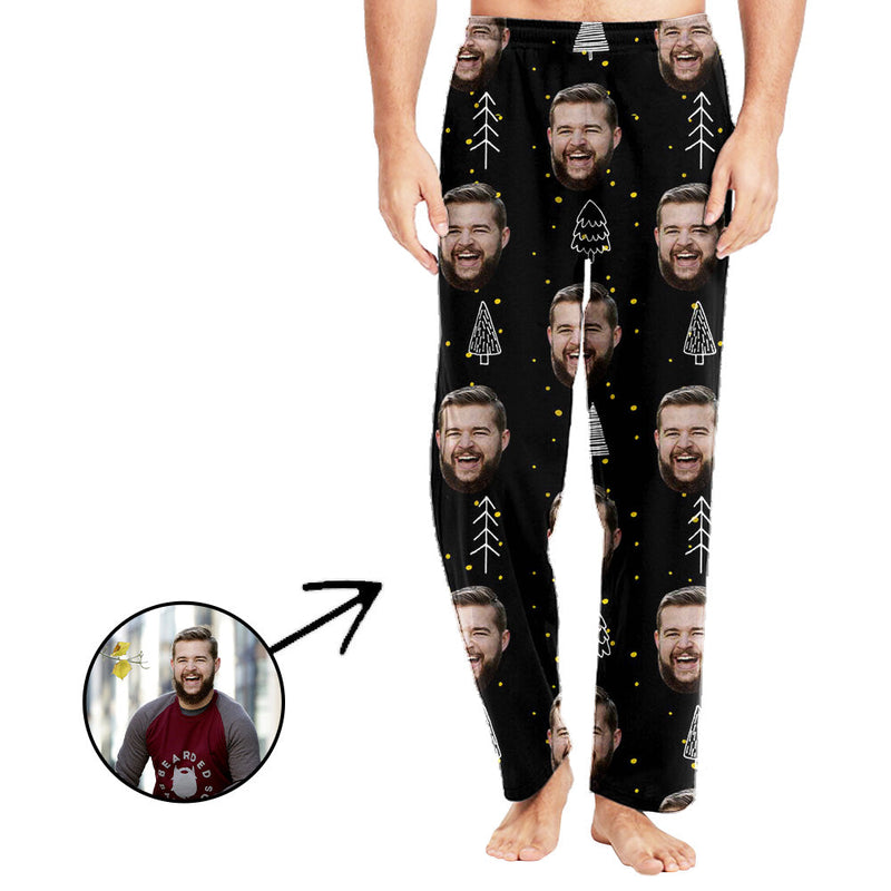 Custom Photo Pajamas Pants For Men Christmas Pendant