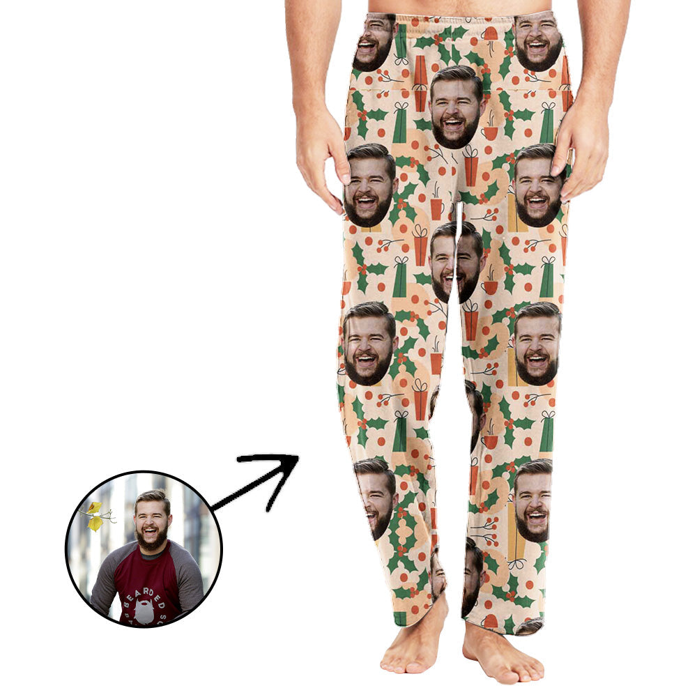 Custom Photo Pajamas Pants For Men Christmas Pandants