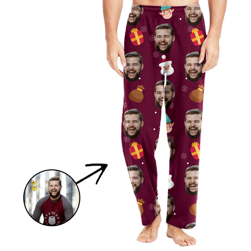 Custom Photo Pajamas Pants For Men Snowman And Gifts
