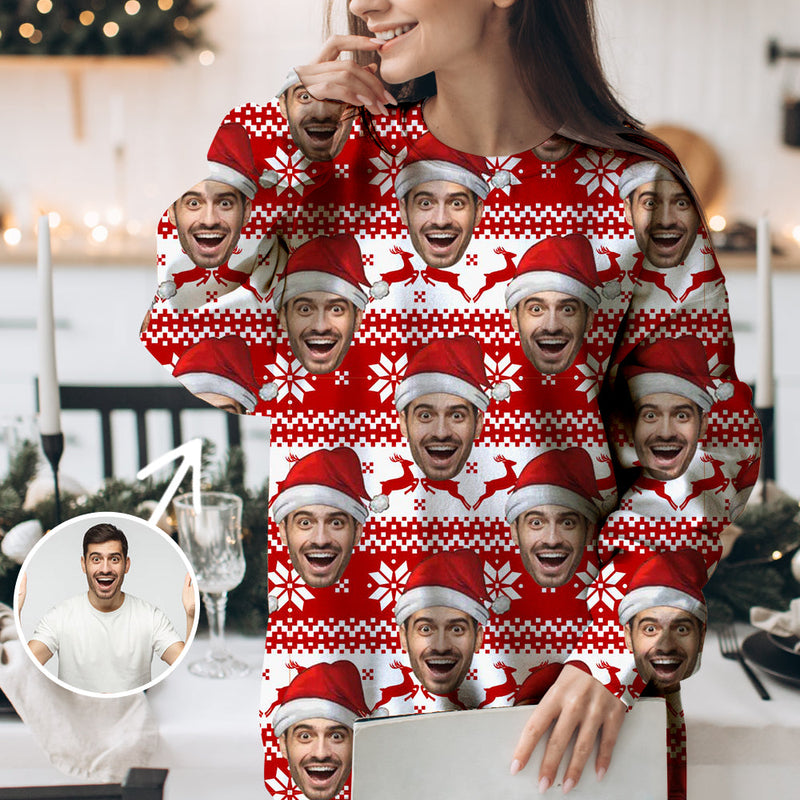 Funny Unisex Ugly Christmas Sweatshirts Christmas Sweatshirts Gift For Christmas Face Sweatshirt Ugly Couple Sweatshirts Deer And Flower