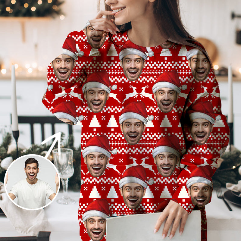 Funny Unisex Ugly Christmas Sweatshirts Christmas Sweatshirts Gift For Christmas Face Sweatshirt Ugly Couple Sweatshirts Deer And Pinetree