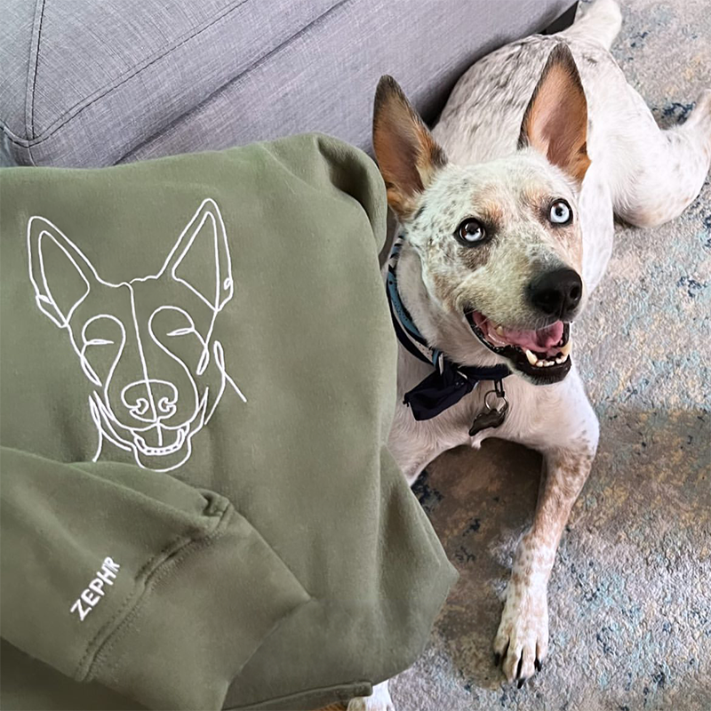 Personalized Pet Sweatshirt Face and Pet Name Sweatshirt