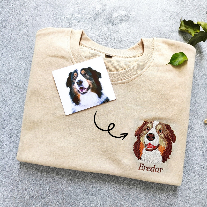 Personalized Pet Sweatshirt Face and Pet Name Sweatshirt