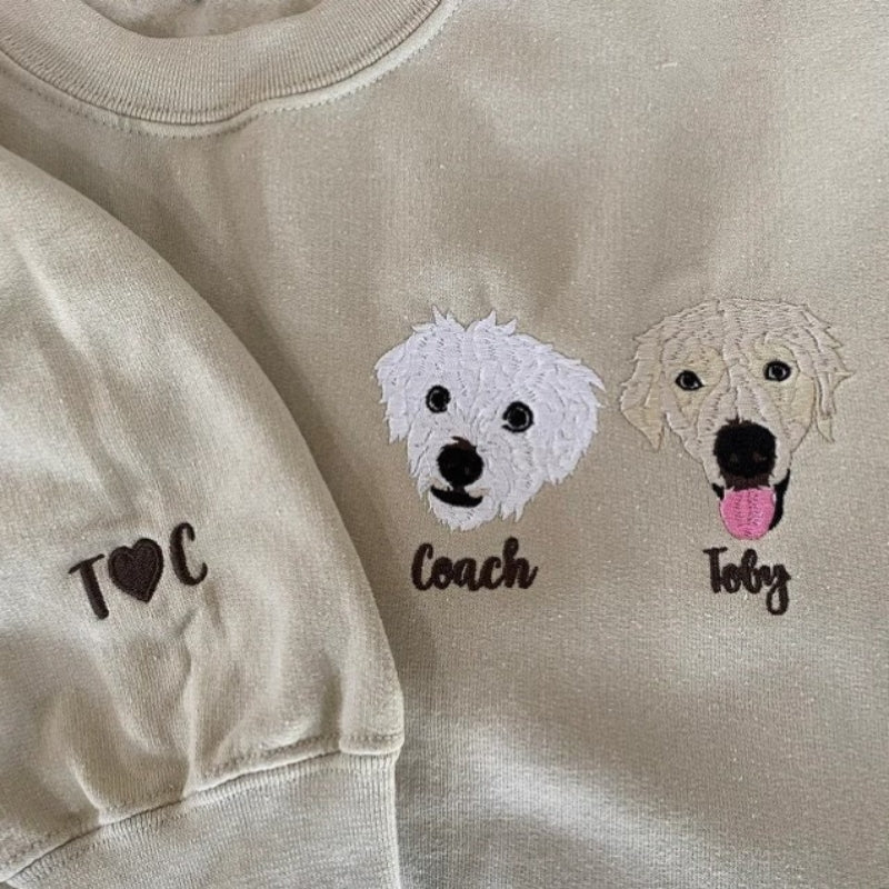 Personalized Pet Sweatshirt Face and Pet Name Sweatshirt