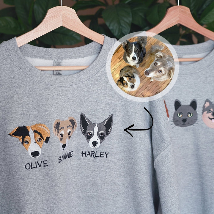 Gifts For Pet Lover Custom Embroidered Sweatshirt and Hoodie