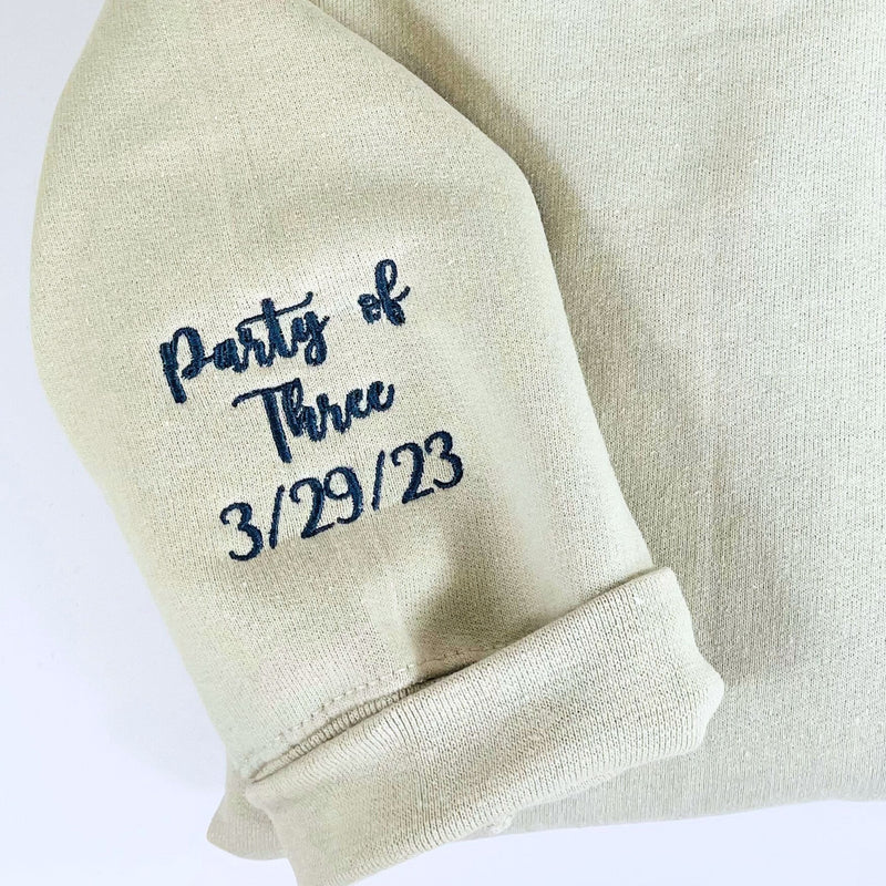 Custom Embroidered Date and Initial Hoodie Roman Numeral Hoodie