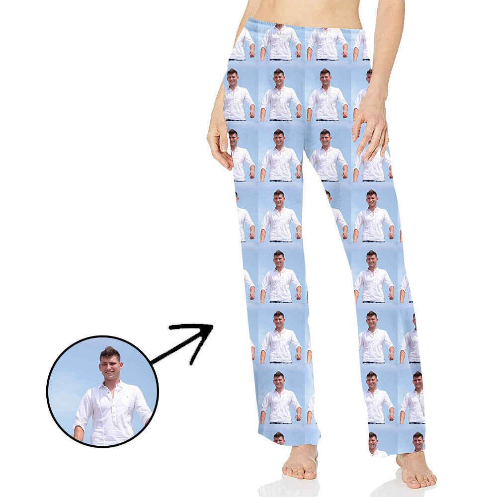 Custom Photo Pajamas Pants For Women Whole Photo Long Sleeve